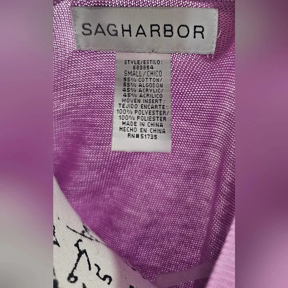 Sag Harbor Missy Violet Light Knit Long Sleeve Sweater Pullover Size Small NWT - Picture 7 of 11